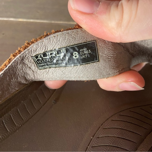 Kuru kala Mens size 8 sandals brown slip on comfort thong flip flop shoes - Picture 8 of 8